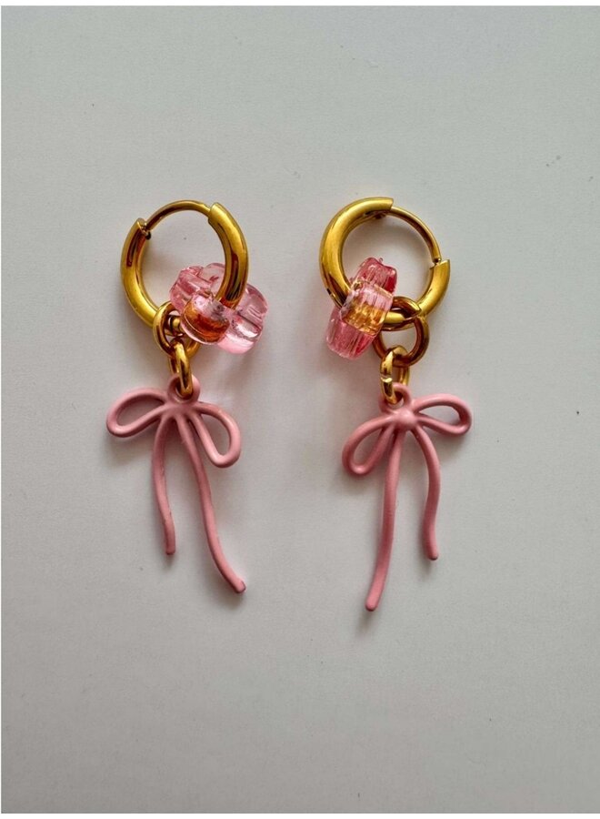 Oorbellen | Strik Roze