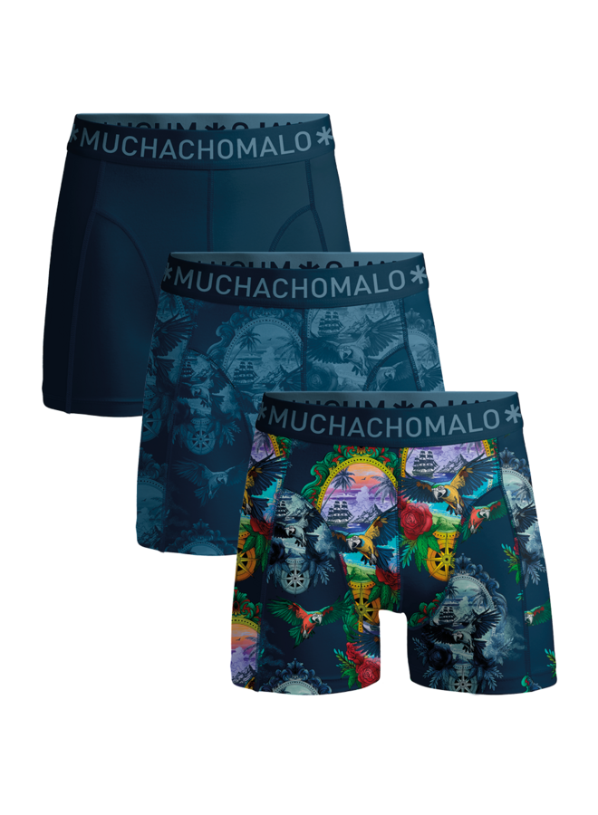 Boys 3-Pack Boxer Shorts | Pirateparrot Print/Print/Blue