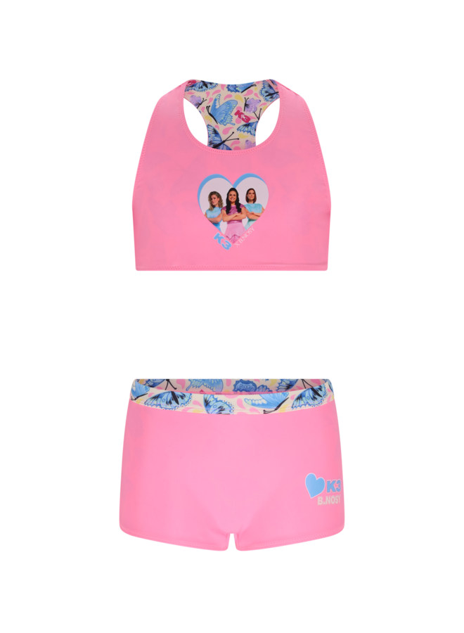 B.Nosy K3  girls reversible bikini with print Y604-5055 | Sachet Pink (226)
