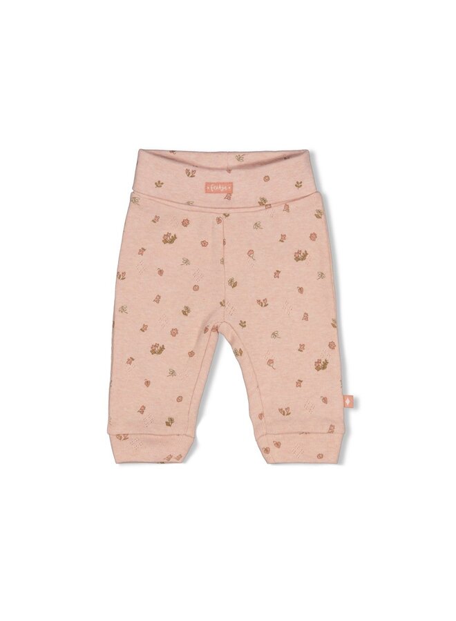 Broek pointelle rib AOP - Fall in Love 52202572 | Roze melange (190)