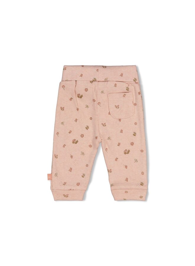 Broek pointelle rib AOP - Fall in Love 52202572 | Roze melange (190)