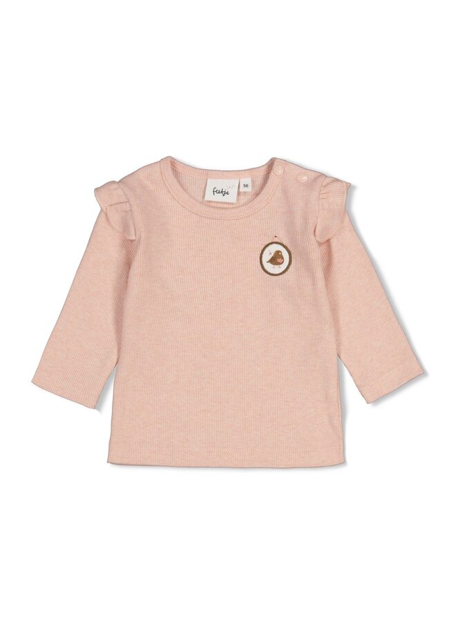 Longsleeve rib - Fall in Love 51602810 | Roze melange (190)