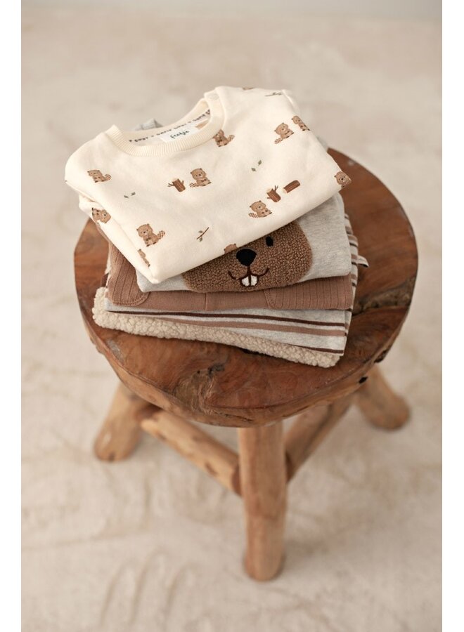 Broek rib met streep - Tiny Timber Tales 52202553 | Grijs melange (665)