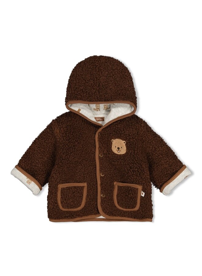 Omkeerbaar teddy jasje met capuchon - Tiny Timber Tales 51800364 | Bruin (400)