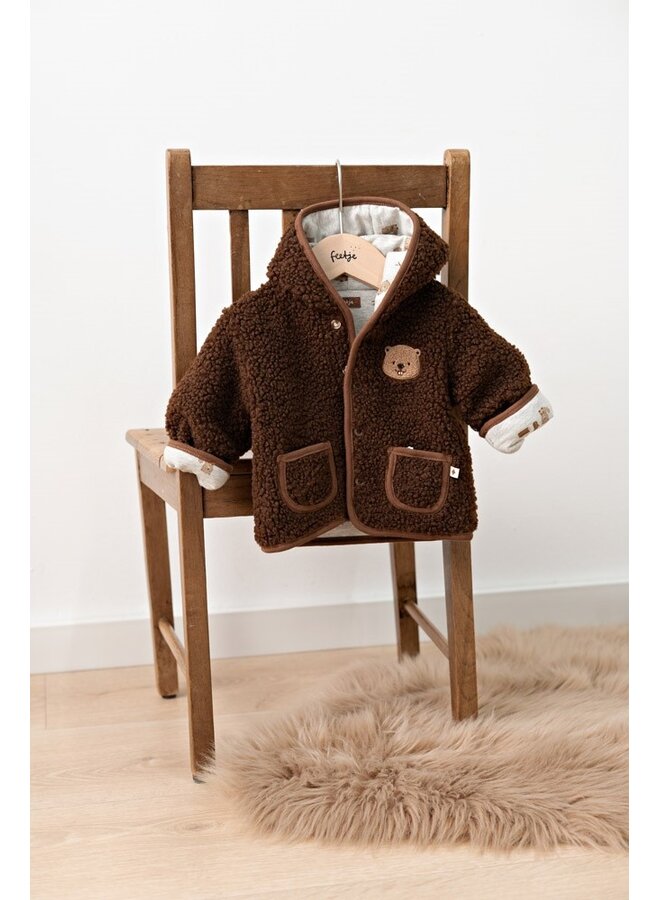 Omkeerbaar teddy jasje met capuchon - Tiny Timber Tales 51800364 | Bruin (400)