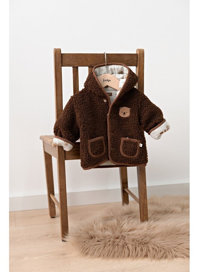 Omkeerbaar teddy jasje met capuchon - Tiny Timber Tales 51800364 | Bruin (400)