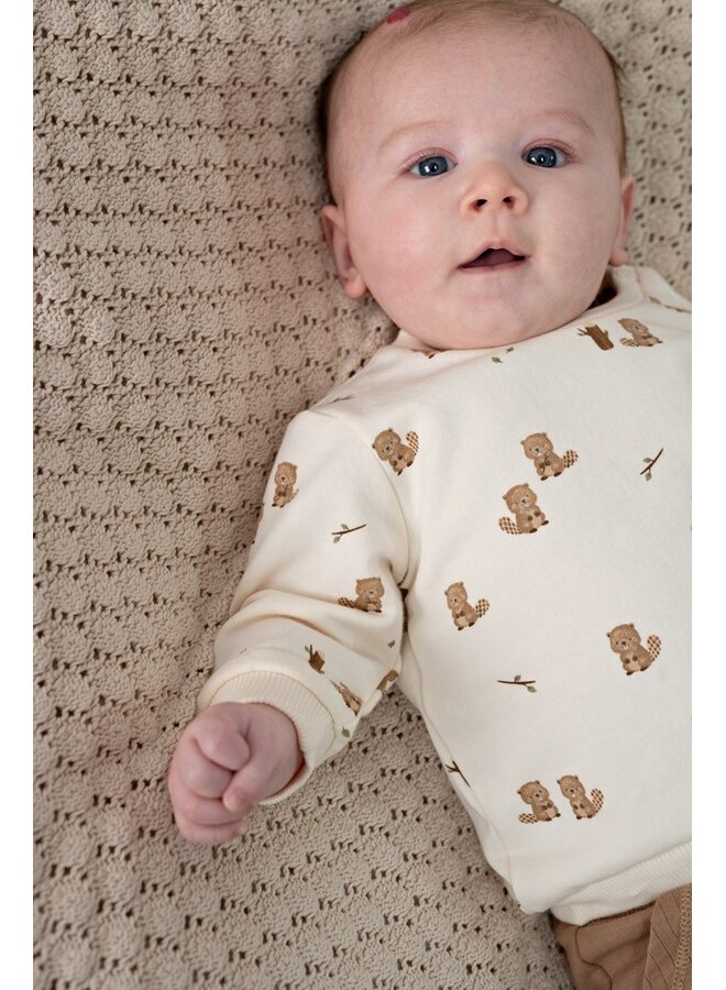 Sweater AOP relaxed fit - Tiny Timber Tales 51602785 | Offwhite (600)