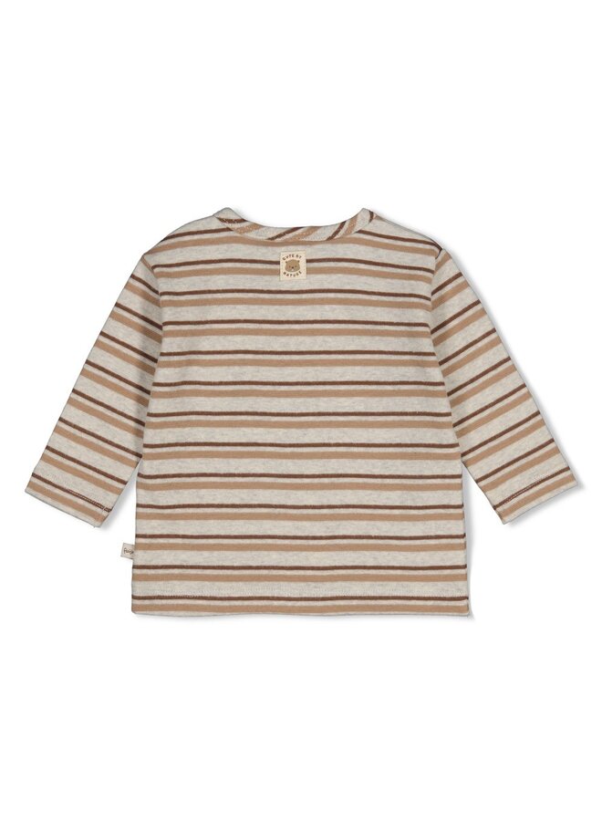Longsleeve rib met streep - Tiny Timber Tales 51602783 | Grijs melange (665)