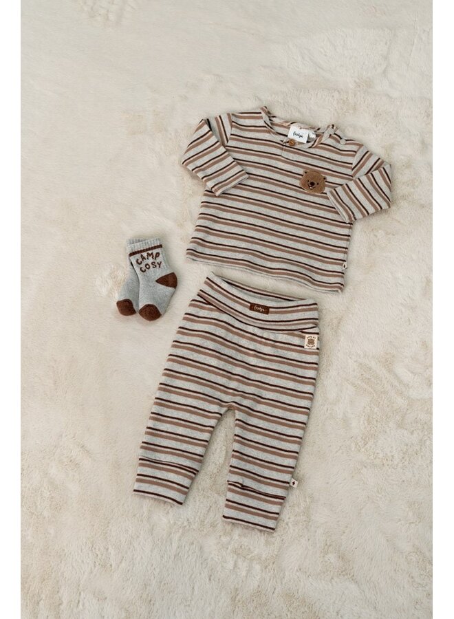 Longsleeve rib met streep - Tiny Timber Tales 51602783 | Grijs melange (665)