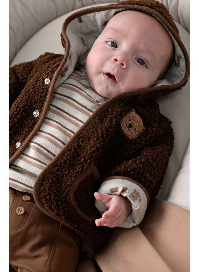 Longsleeve rib met streep - Tiny Timber Tales 51602783 | Grijs melange (665)