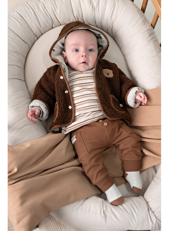 Longsleeve rib met streep - Tiny Timber Tales 51602783 | Grijs melange (665)