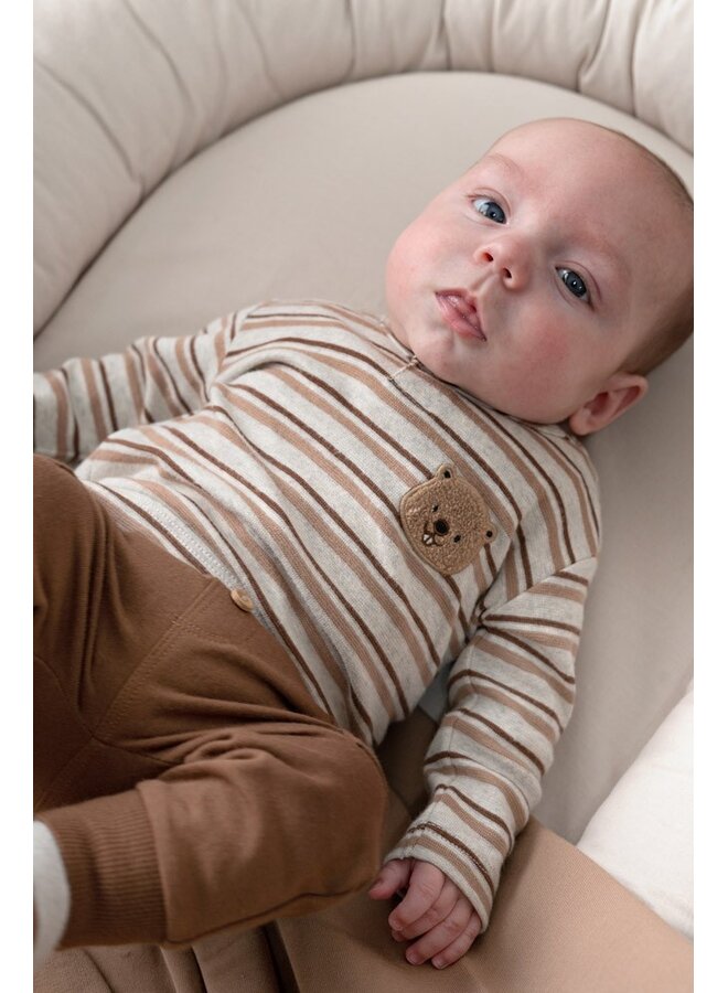 Longsleeve rib met streep - Tiny Timber Tales 51602783 | Grijs melange (665)