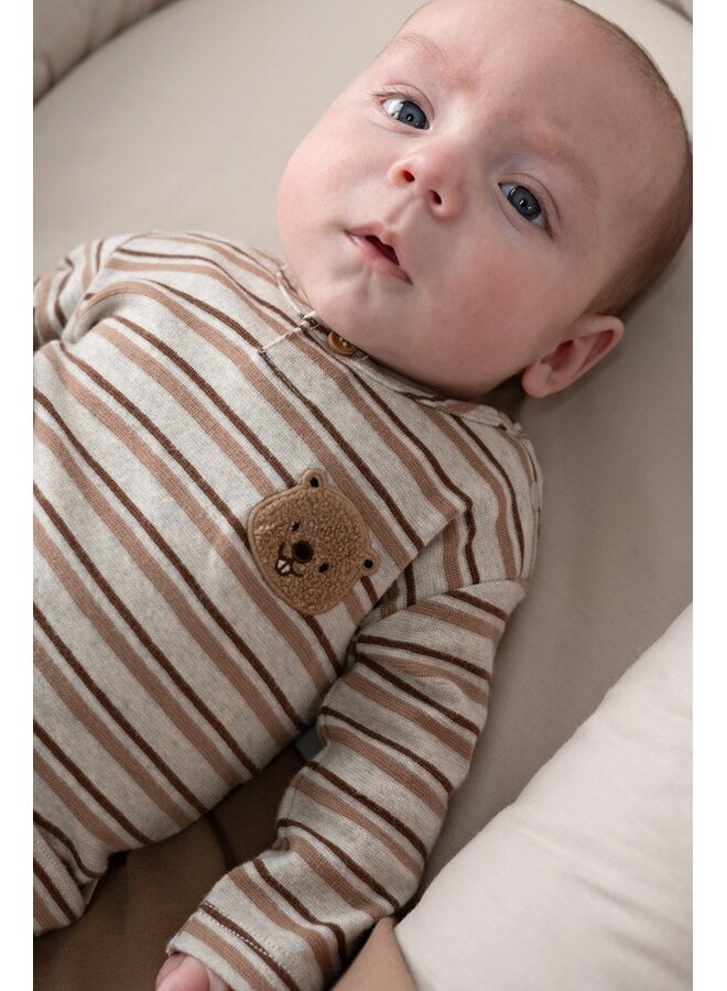 Longsleeve rib met streep - Tiny Timber Tales 51602783 | Grijs melange (665)