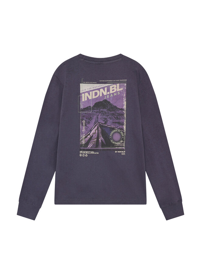 T-Shirt LS Loose Backprint 960747 | Dusty Dark Purple-6541 (AW26)