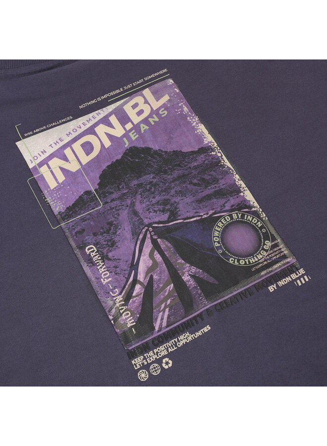 T-Shirt LS Loose Backprint 960747 | Dusty Dark Purple-6541 (AW26)