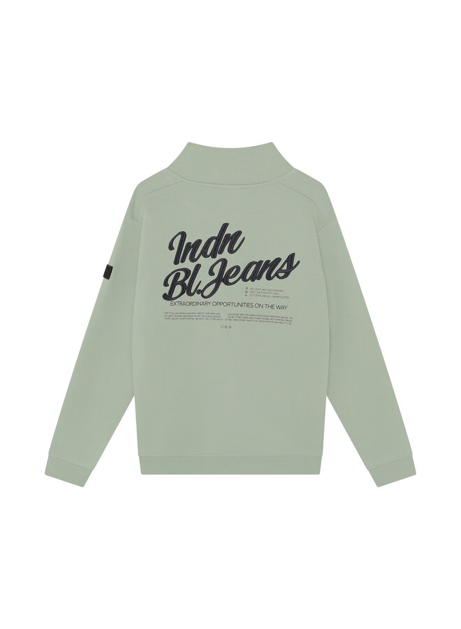 Zip Sweater INDN Brushed 960753 | Dust Green -9847 (AW26)