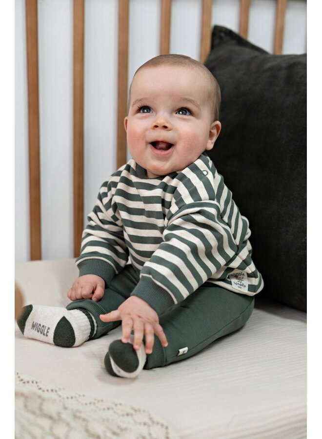 Sweater streep oversized - Wiggle and Waddle 51602842 | Groen (300)