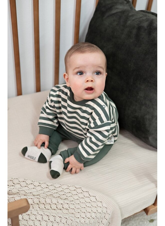 Sweater streep oversized - Wiggle and Waddle 51602842 | Groen (300)