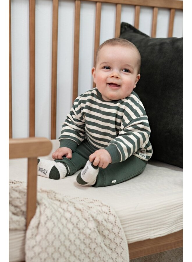 Sweater streep oversized - Wiggle and Waddle 51602842 | Groen (300)