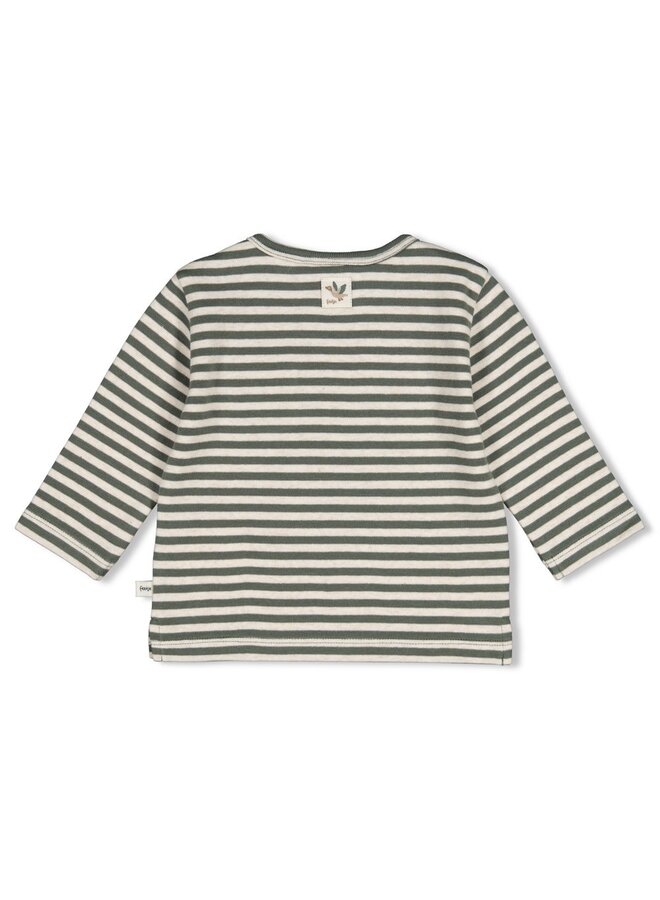 Longsleeve rib met streep - Wiggle and Waddle 51602837 | Groen (300)