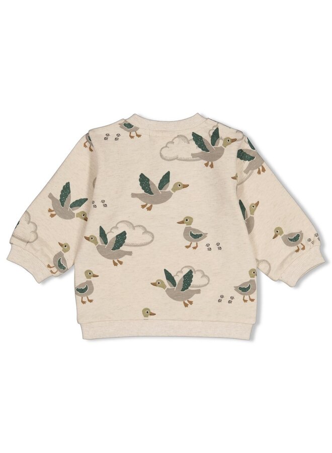 Sweater AOP - Wiggle and Waddle 51602834 | Offwhite melange (610)