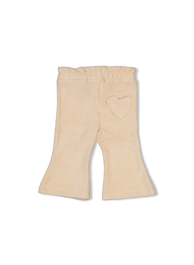 Flare broek velours rib - Lucky Bloombird 52202634 | Offwhite (600)