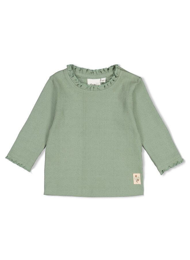 Longsleeve pointelle rib - Lucky Bloombird 51602891 | Jade Groen (335)