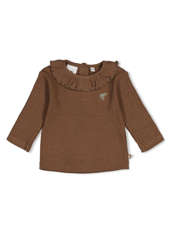 Longsleeve pointelle rib - Lucky Bloombird 51602890 | Bruin (400)
