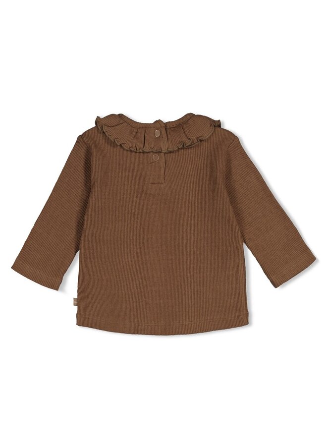 Longsleeve pointelle rib - Lucky Bloombird 51602890 | Bruin (400)