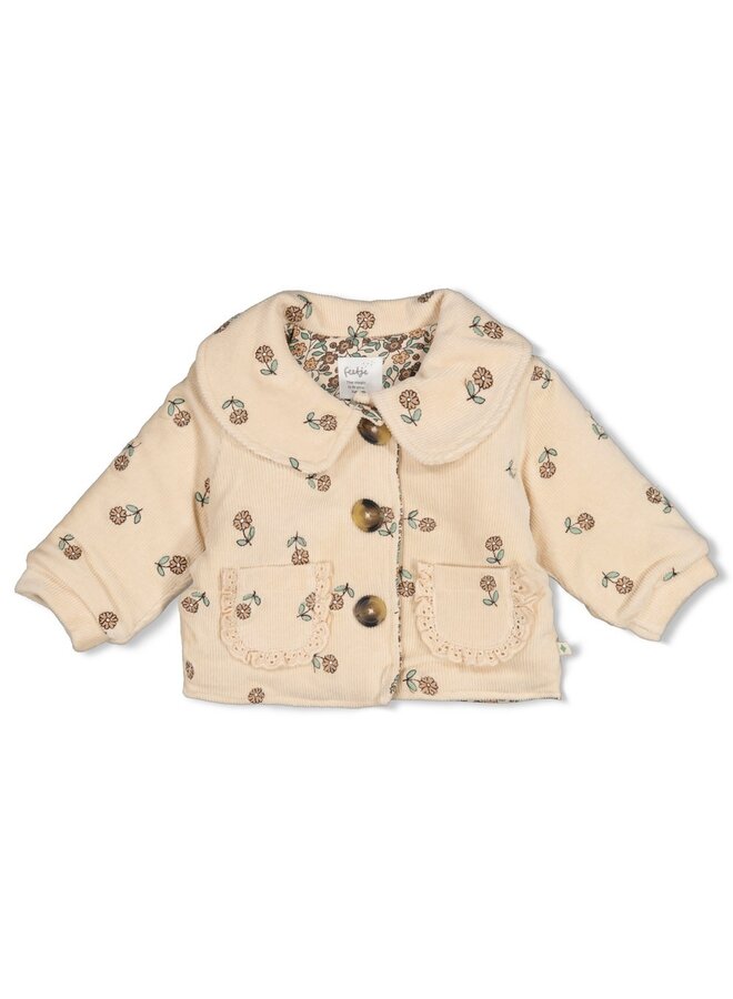 Jasje velours rib met borduursels - Lucky Bloombird 51300574 | Offwhite (600)