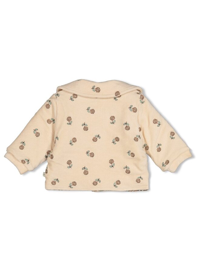 Jasje velours rib met borduursels - Lucky Bloombird 51300574 | Offwhite (600)