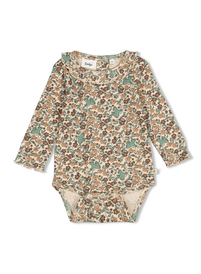 Romper rib AOP - Lucky Bloombird 50200275 | Offwhite (600)