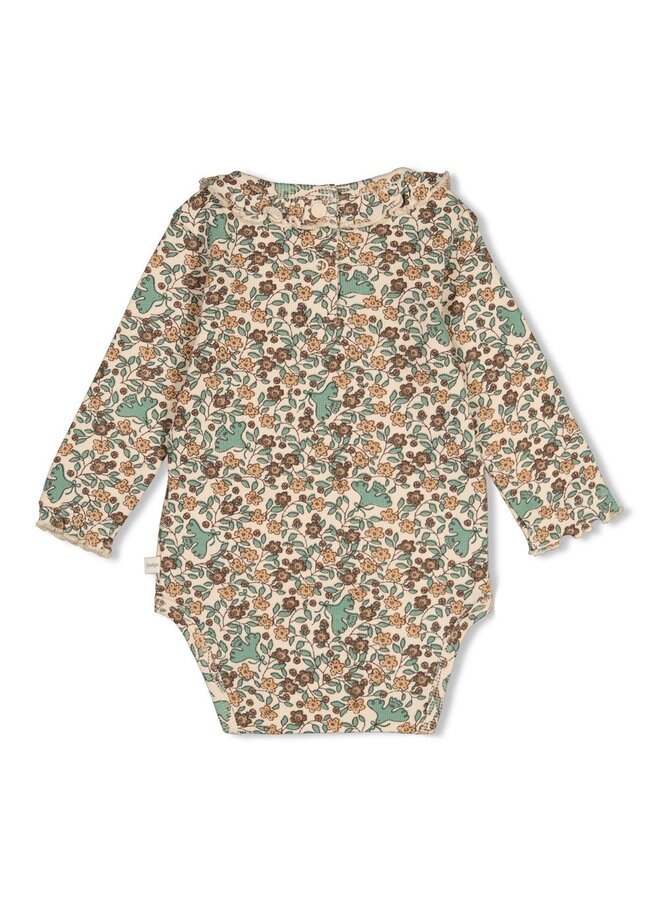 Romper rib AOP - Lucky Bloombird 50200275 | Offwhite (600)