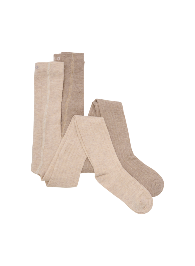 Wool Stocking - rib (2-pack) 5979 | Silver Mink Melange (235)