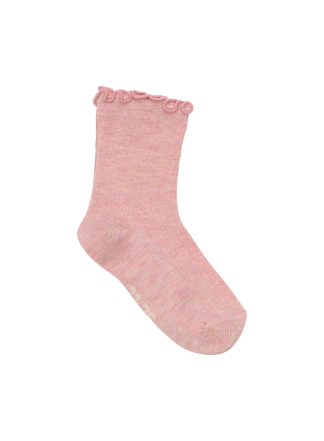 Socks w. lettuce edge (2-pack) 6528 | Light Rose (507)