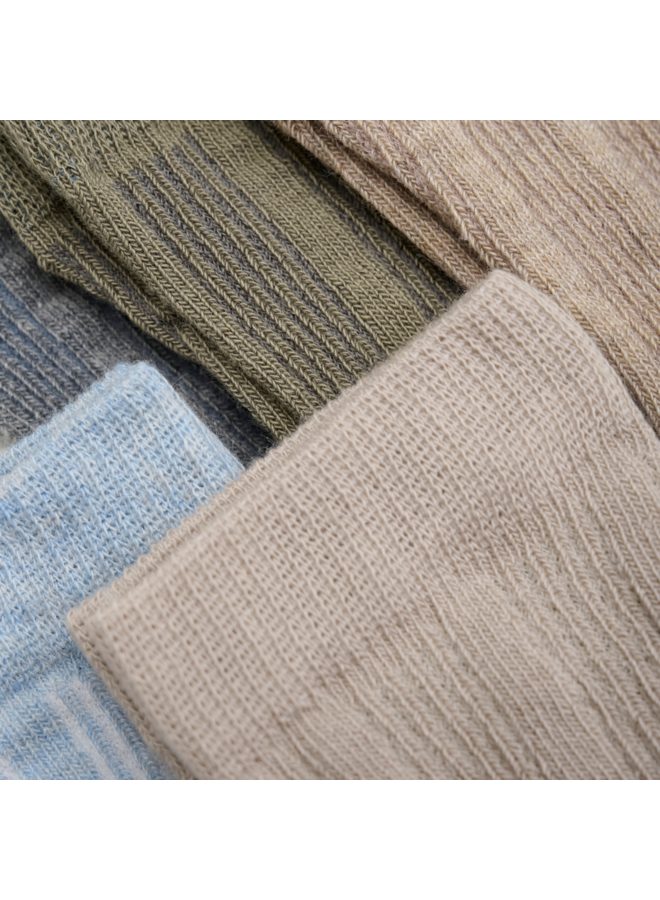 Socks w. knit (5-pack) 6633 | Winter Sky (702)