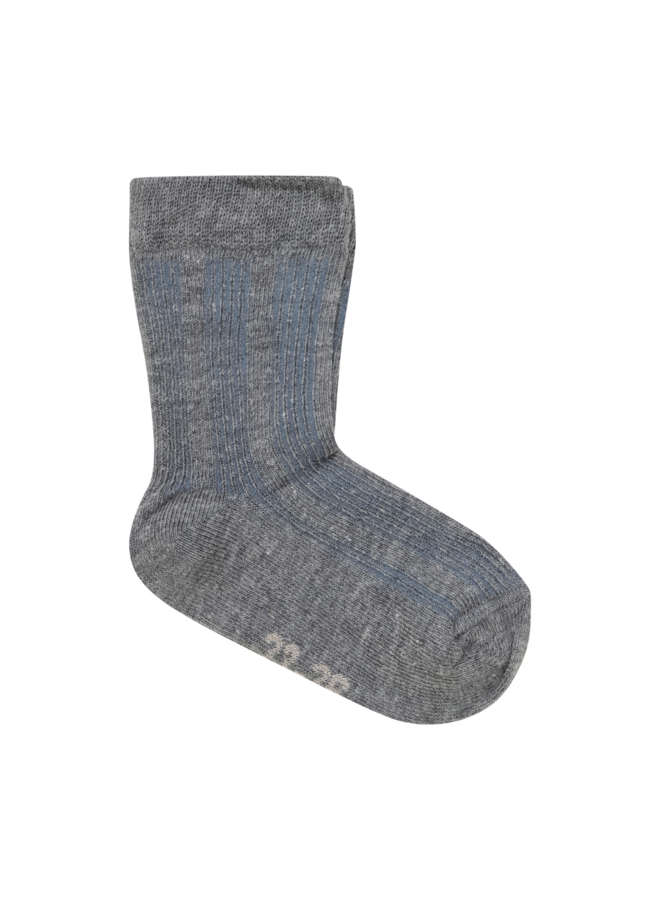 Socks w. knit (5-pack) 6633 | Winter Sky (702)