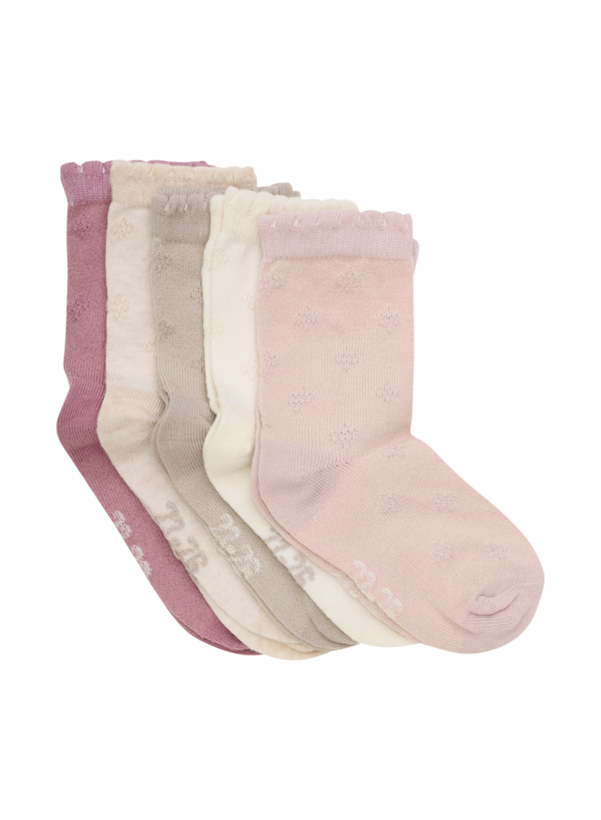 Socks w. knit (5-pack) 6633 | Shell (596)