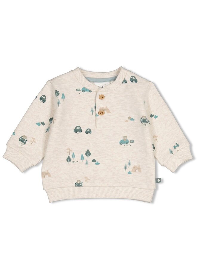 Sweater AOP - Beep Beep 51602831 | Offwhite melange (610)