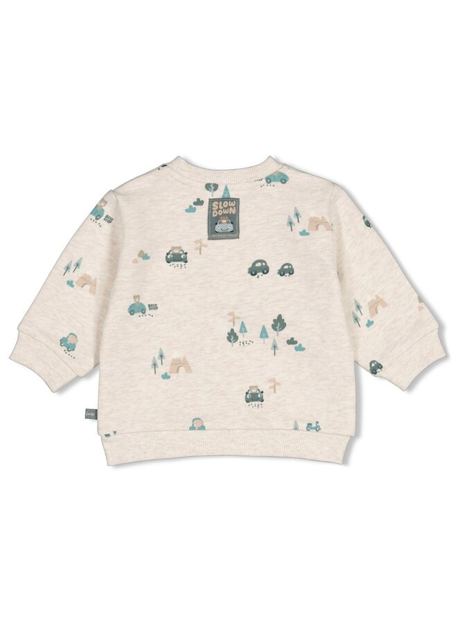 Sweater AOP - Beep Beep 51602831 | Offwhite melange (610)