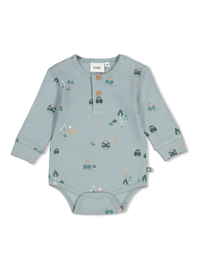 Romper rib AOP - Beep Beep 50200273 | Mint (320)