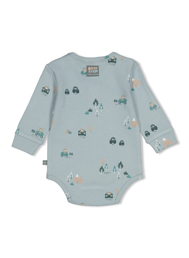 Romper rib AOP - Beep Beep 50200273 | Mint (320)