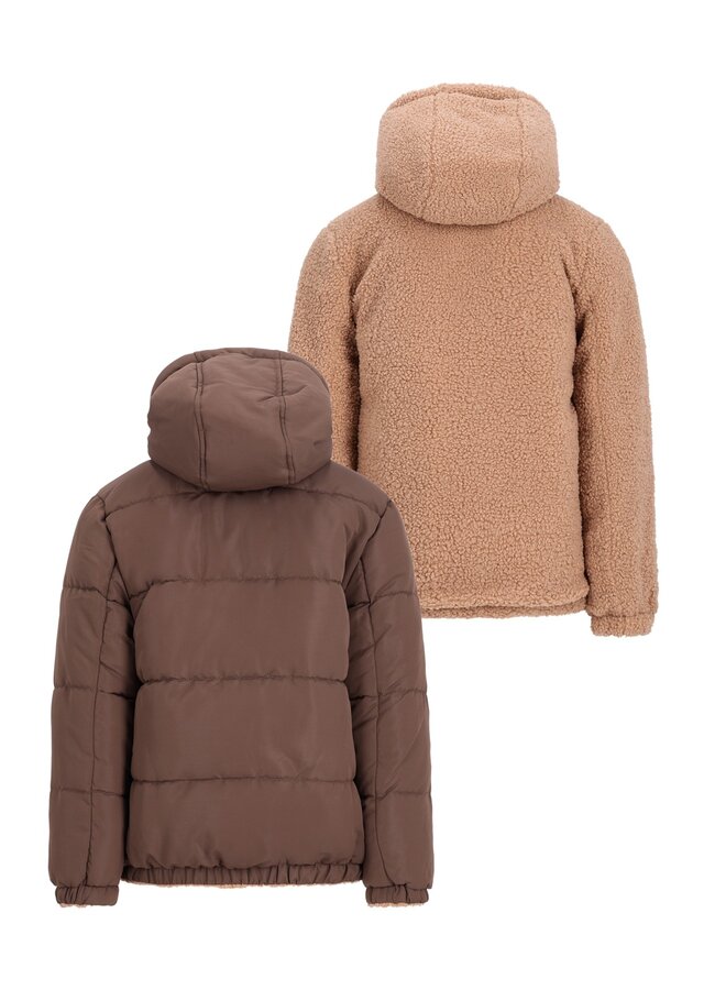 F607-6206 Albon Flo boys reversible hooded jacket | Choco 470 (W26)