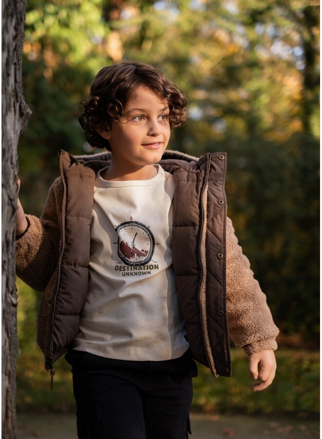 F607-6206 Albon Flo boys reversible hooded jacket | Choco 470 (W26)