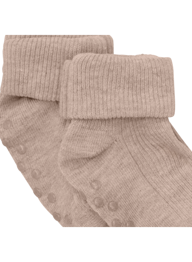 Baby rib sock w. ABS (2-pack) 5067 | Silver Mink Melange (235)