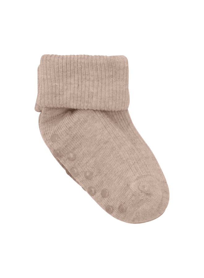 Baby rib sock w. ABS (2-pack) 5067 | Silver Mink Melange (235)
