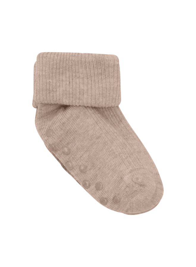 Baby rib sock w. ABS (2-pack) 5067 | Silver Mink Melange (235)