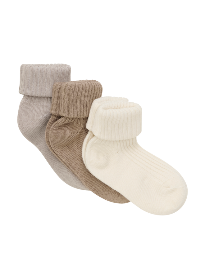 Baby 2x2 rib sock (3-pack)  5755 | Light Taupe (225)