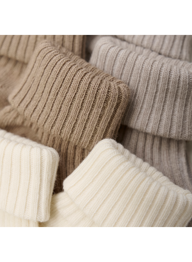 Baby 2x2 rib sock (3-pack)  5755 | Light Taupe (225)