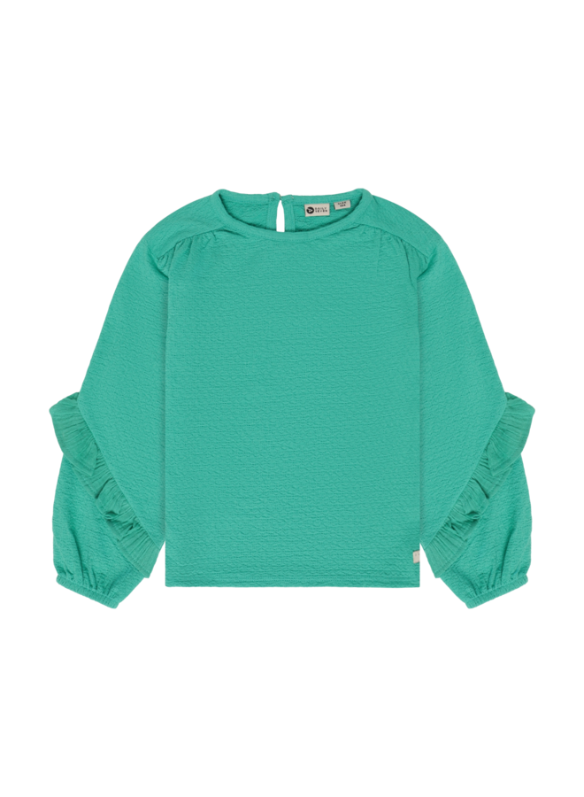 T-Shirt Longsleeve Ruffle 930533 | Sea Green-9621 (W26)